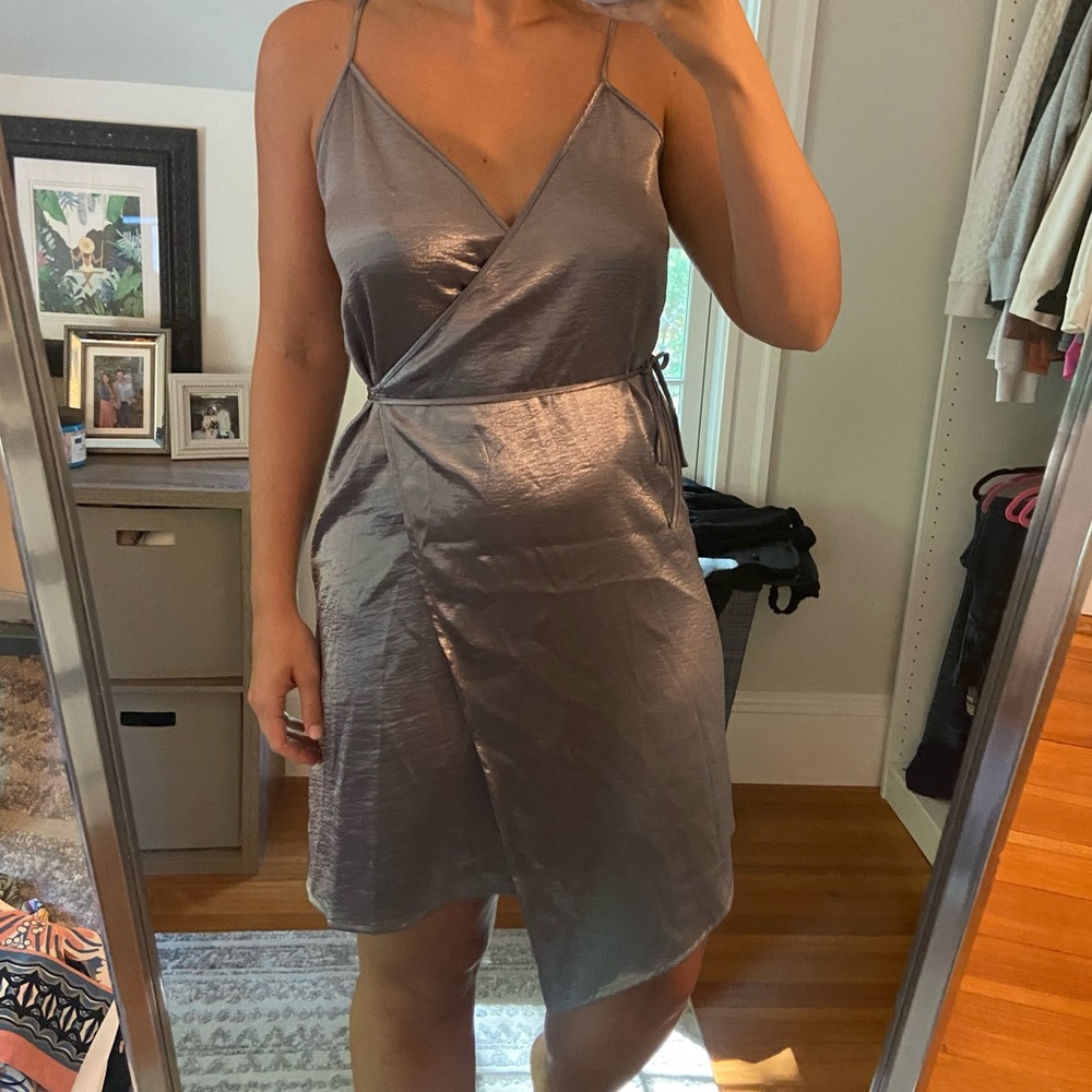 MUST GO: Silver Wrap Dress